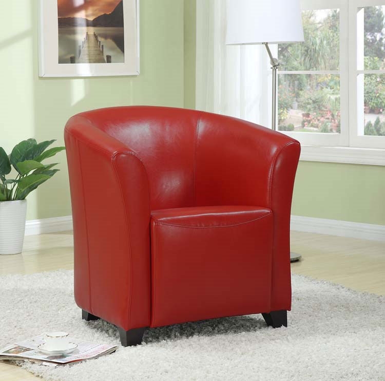 Seattle Leather Tub Chair - Red Leather