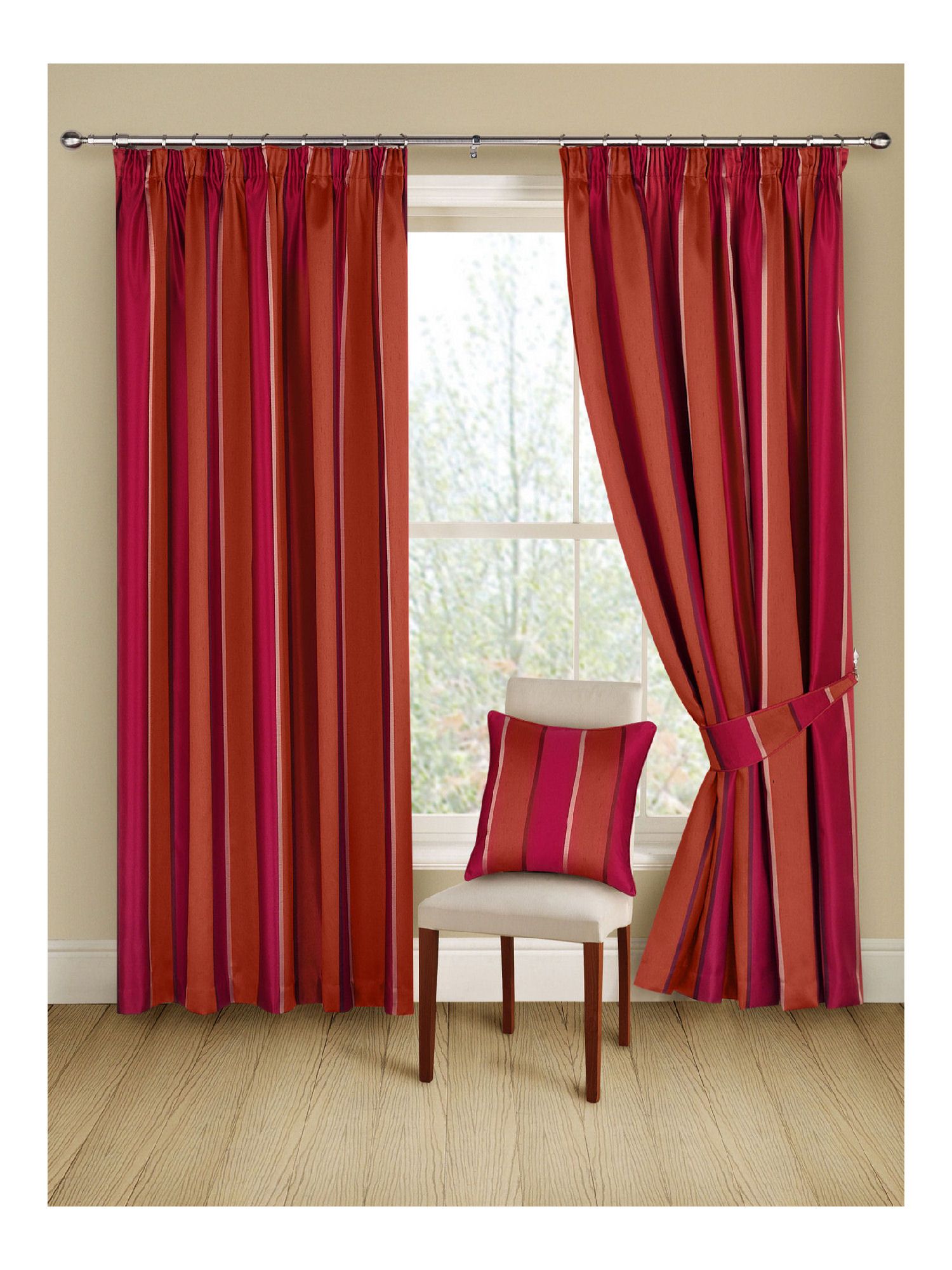 Montgomery Chilli `Porter` lined curtains 228cm x 228cm