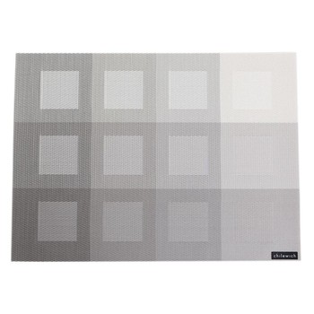 Chilewich - Engineered Squares Rectangle Placemat - Light Grey