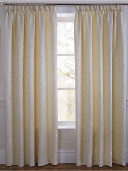 Caroline Lined Jacquard Curtains, Cream