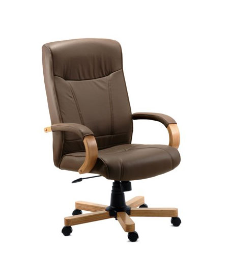 Brown Leather Faced Executive Office Chair 8511HLWBN