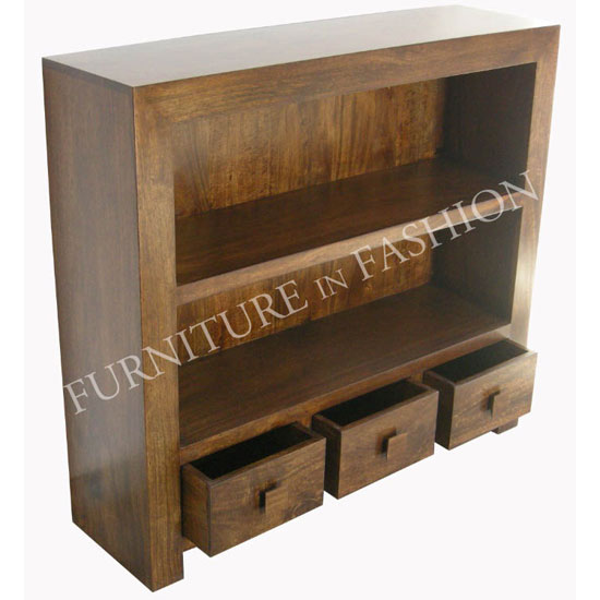 Dakota Low Bookcase in Dark Finish- LS22N