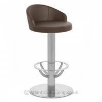 Cello Brushed Steel Stool Brown