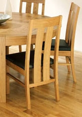 Lyon Oak Slatted Dining Chairs - Pair