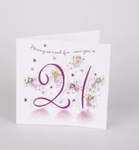 Tiny Fairies 21st Birthday Card