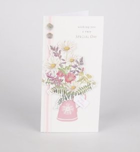 The Edwardian Lady Garden Flowers Jug Birthday Card