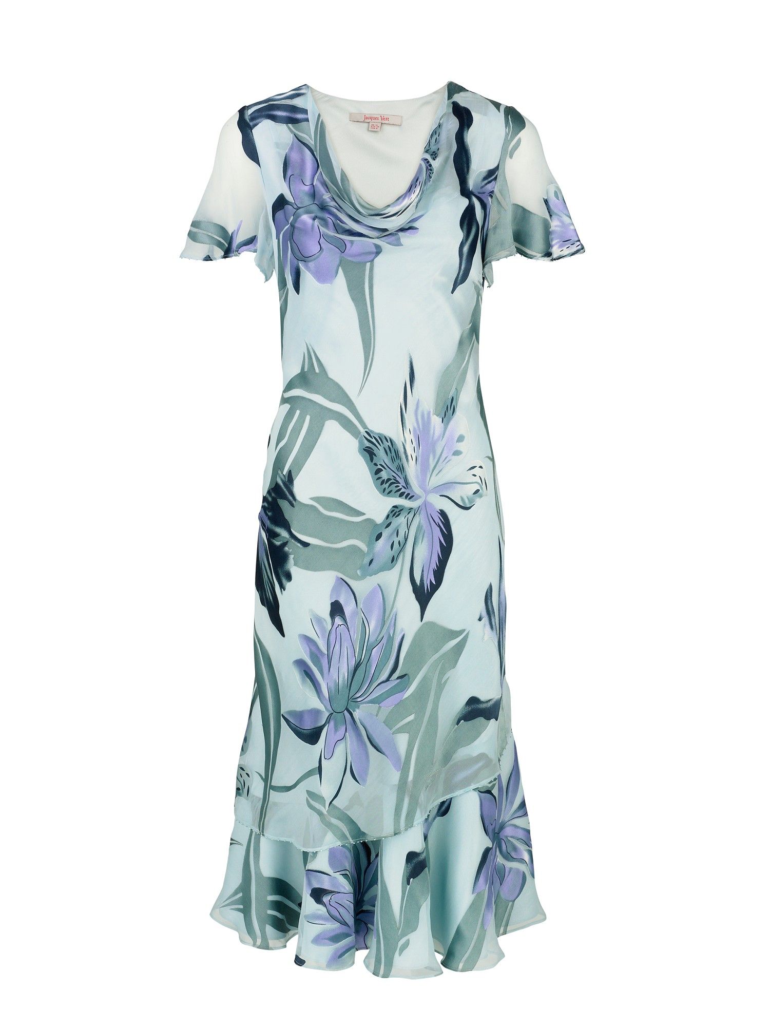 Jacques Vert Wild orchid print dress, Blue