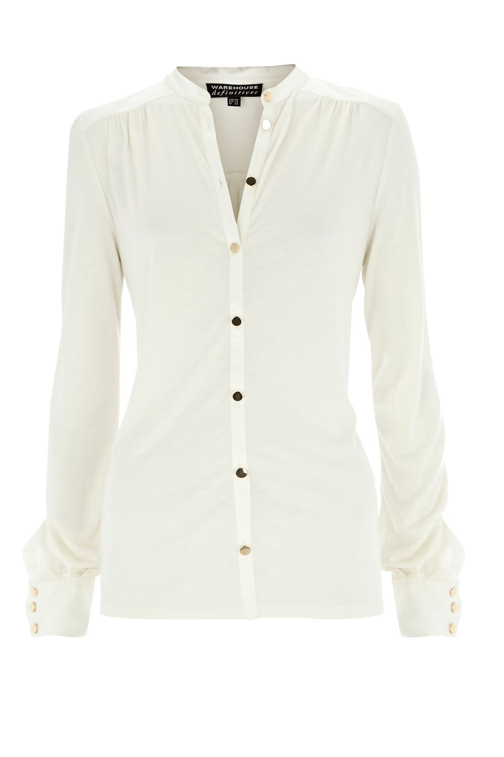 Warehouse Satin trim blouse, Cream