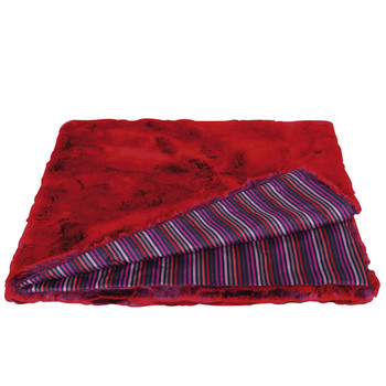 Sonia Rykiel Maison - Fantaisie Fur and Striped Throw - Red