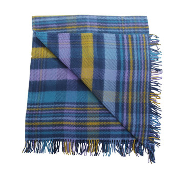 Thinkashmir - Scotland Throw - A193 Blue/Green Multi - 135cm x 170cm