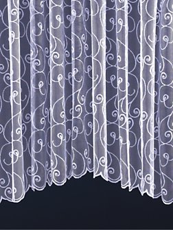 Swirl Jardiniere Net Curtain, White