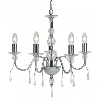 Oaks Lighting Bintu 5 Light Ceiling Fitting in Polished Chrome