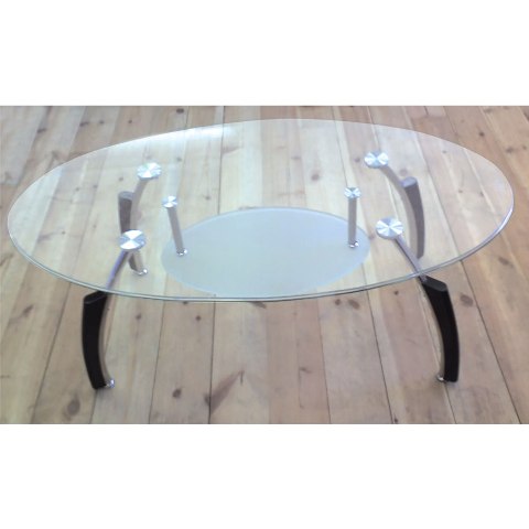 Oval Clear Glass Coffee Table, 3816