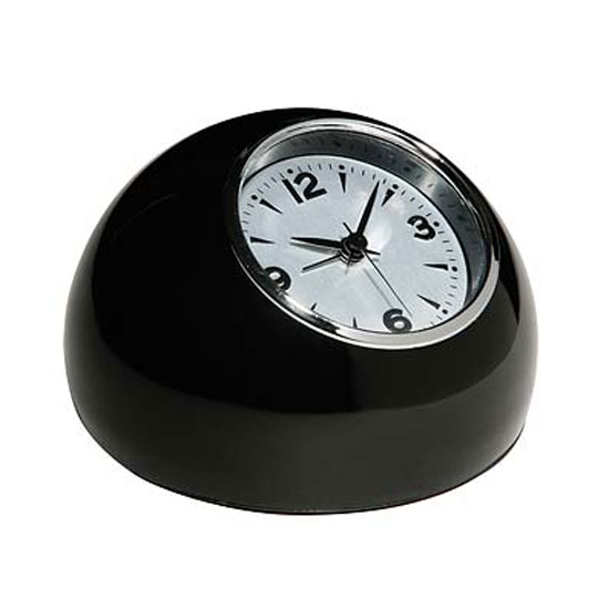 Retro Half Ball Table Clock in Black